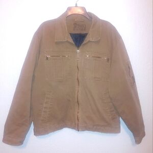 Vtg Plugg Winter Brown Coat Blk Quilt Lining  Mens Size Large